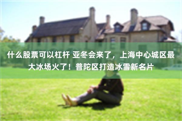 什么股票可以杠杆 亚冬会来了，上海中心城区最大冰场火了！普陀区打造冰雪新名片